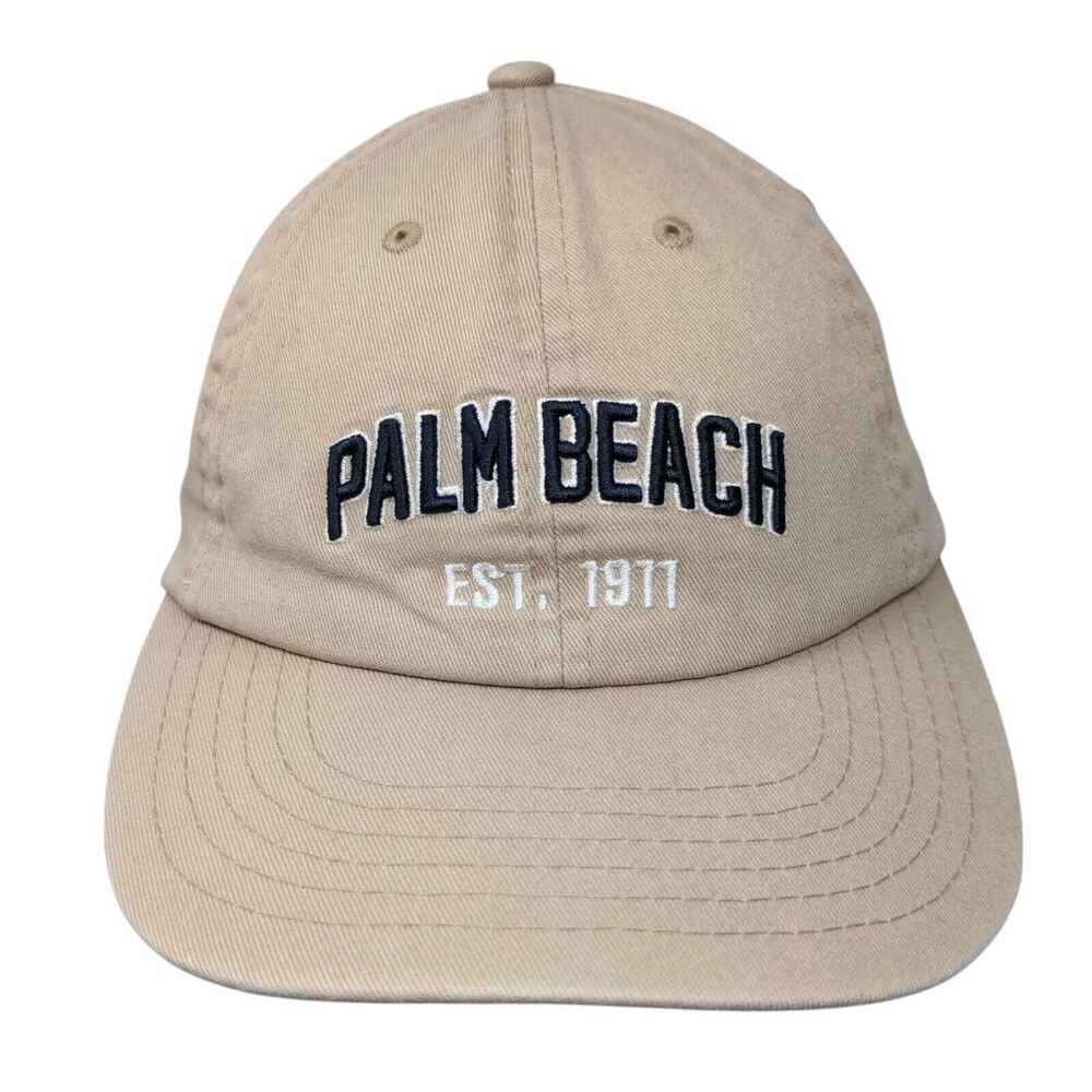Palm Beach Slideback Hat Tan One Size Adjustable Embroidered E by Elidan